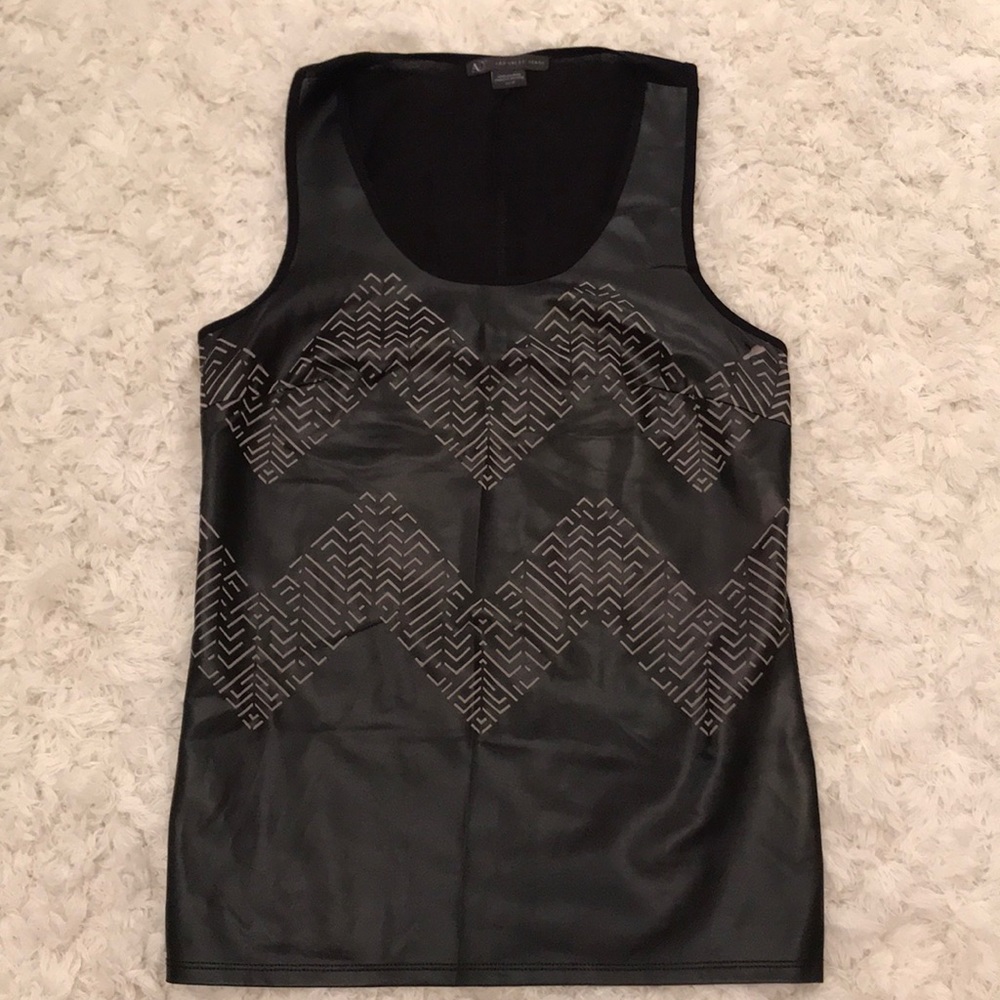 Armani Exchange Faux Leather Tank